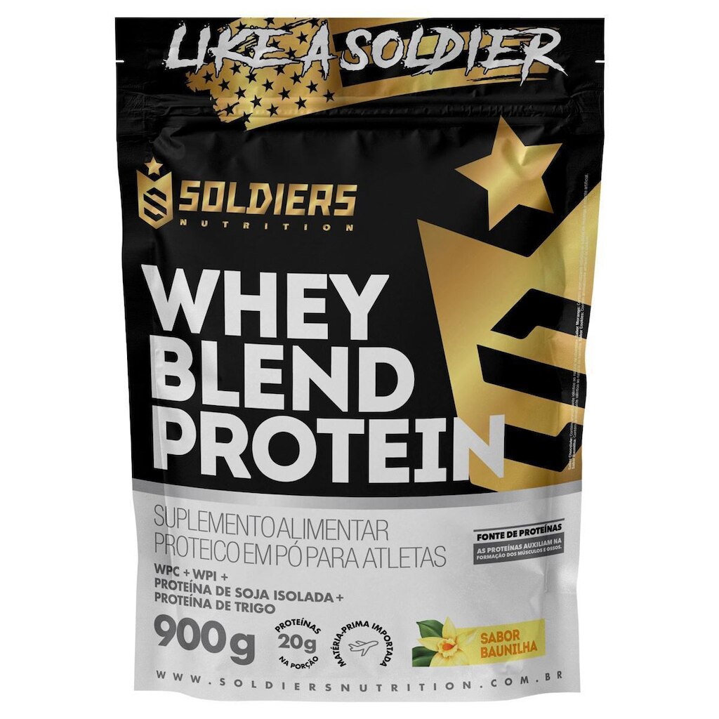 Whey Blend Protein Concentrado e Isolado - 900g - Soldiers Nutrition