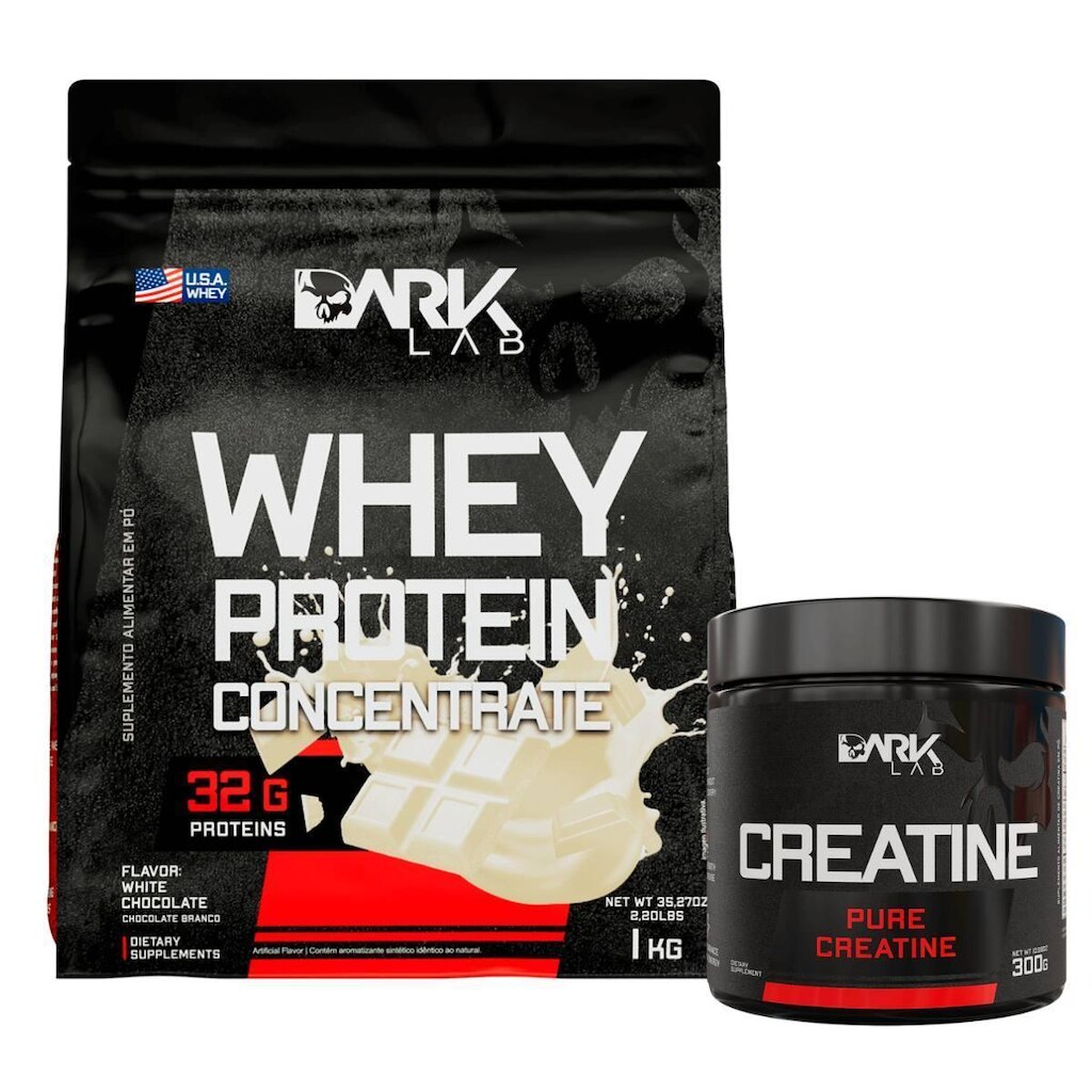 Whey Concentrado 1kg e Creatina Pura 300g Dark Lab