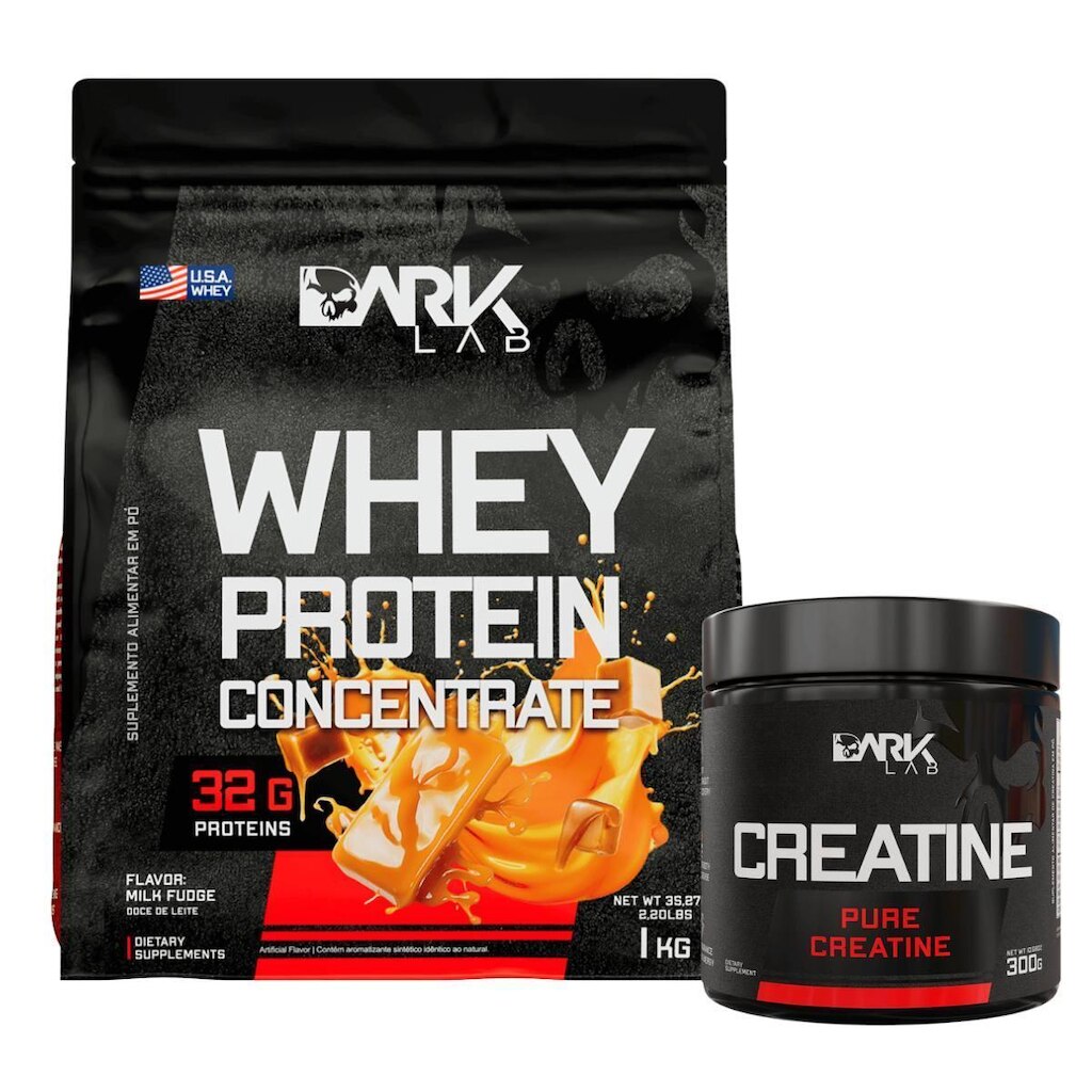 Whey Concentrado 1kg e Creatina Pura 300g Dark Lab