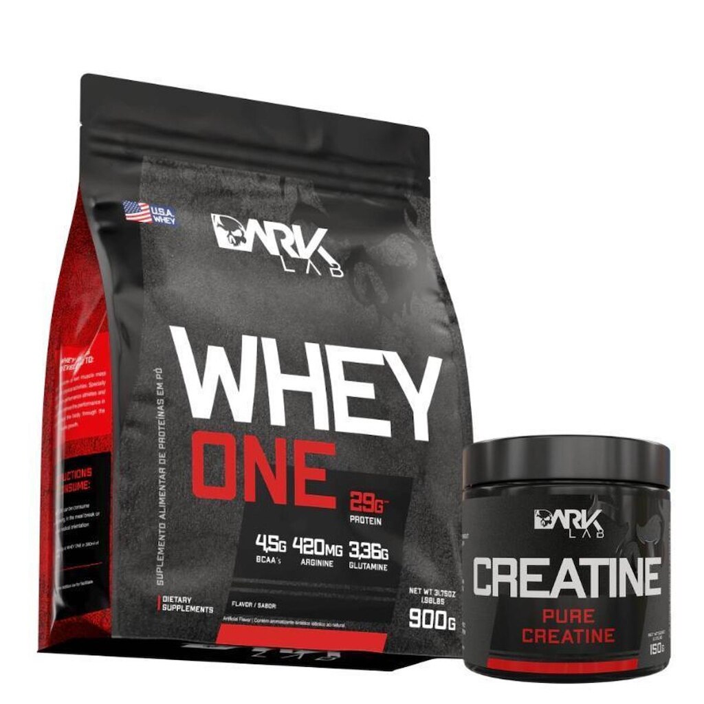 Whey One 900g e Creatina 150g Pura Dark Lab