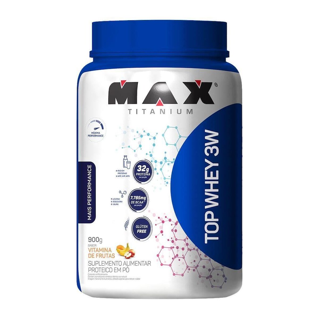Whey Protein Top Whey 3W Mais Performance 900 g - Max Titanium